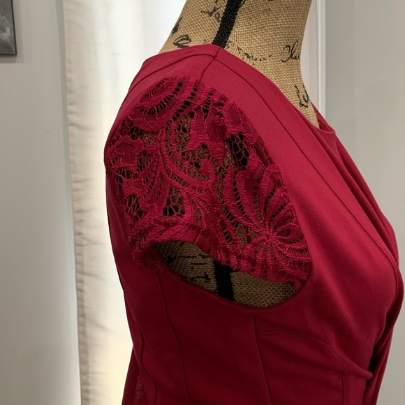 Nanette Lepore burgundy dress size 10 - Picture 6 of 8